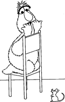 A coloring page of sesame street
